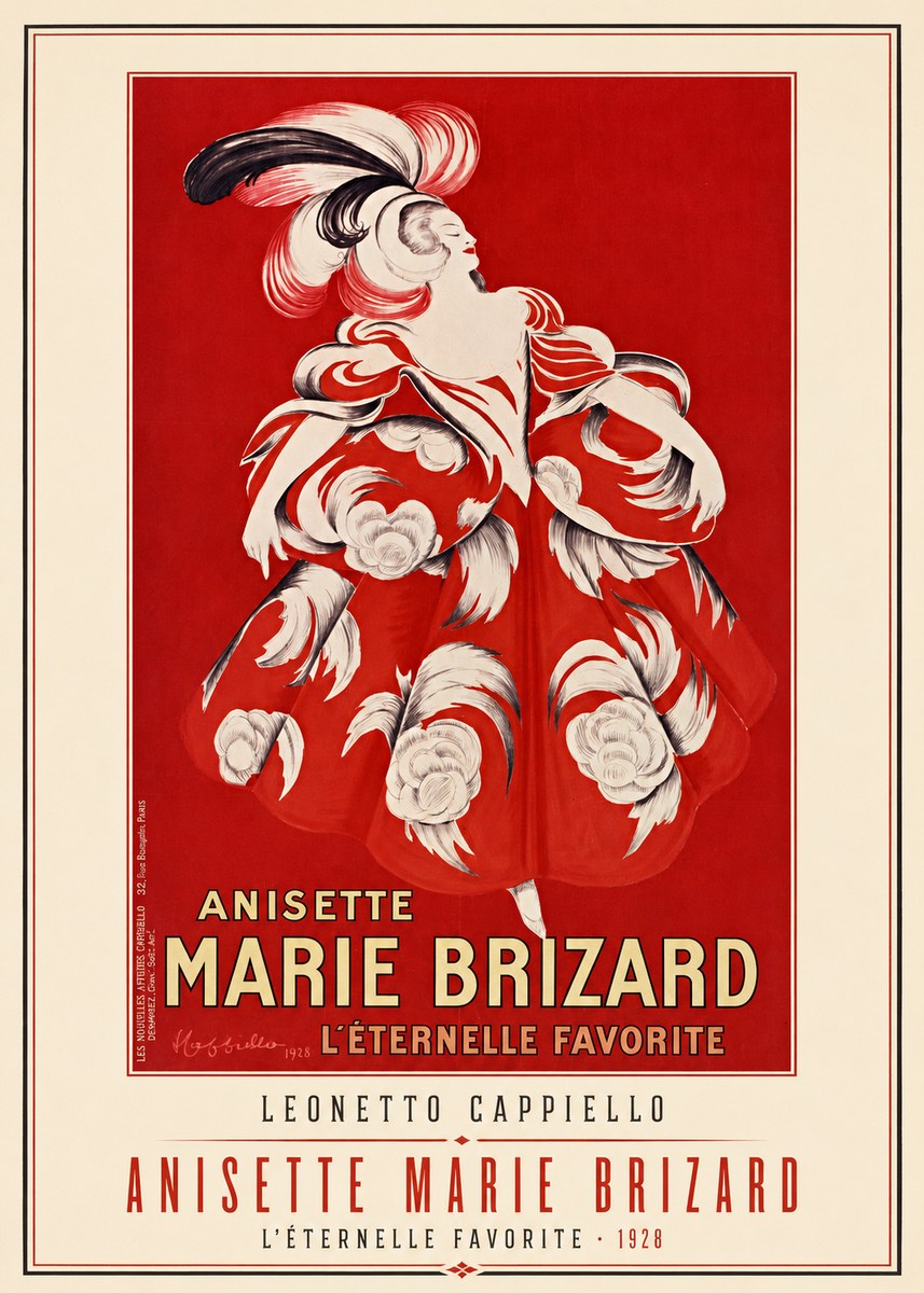 Leonetto Cappiello Anisette Marie Brizard - L'éternelle Favorite No1 - Plakát