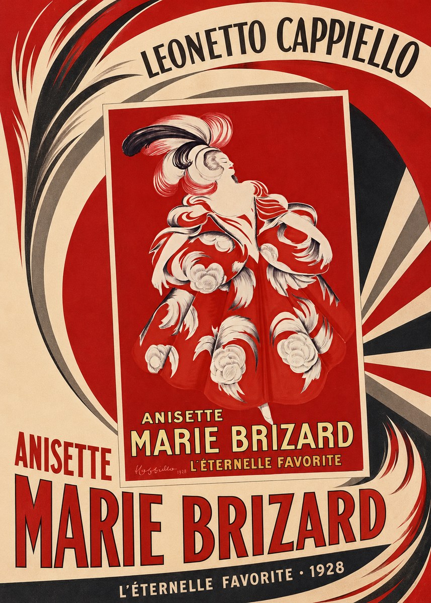Leonetto Cappiello Anisette Marie Brizard - L'éternelle Favorite No2 - Plakát