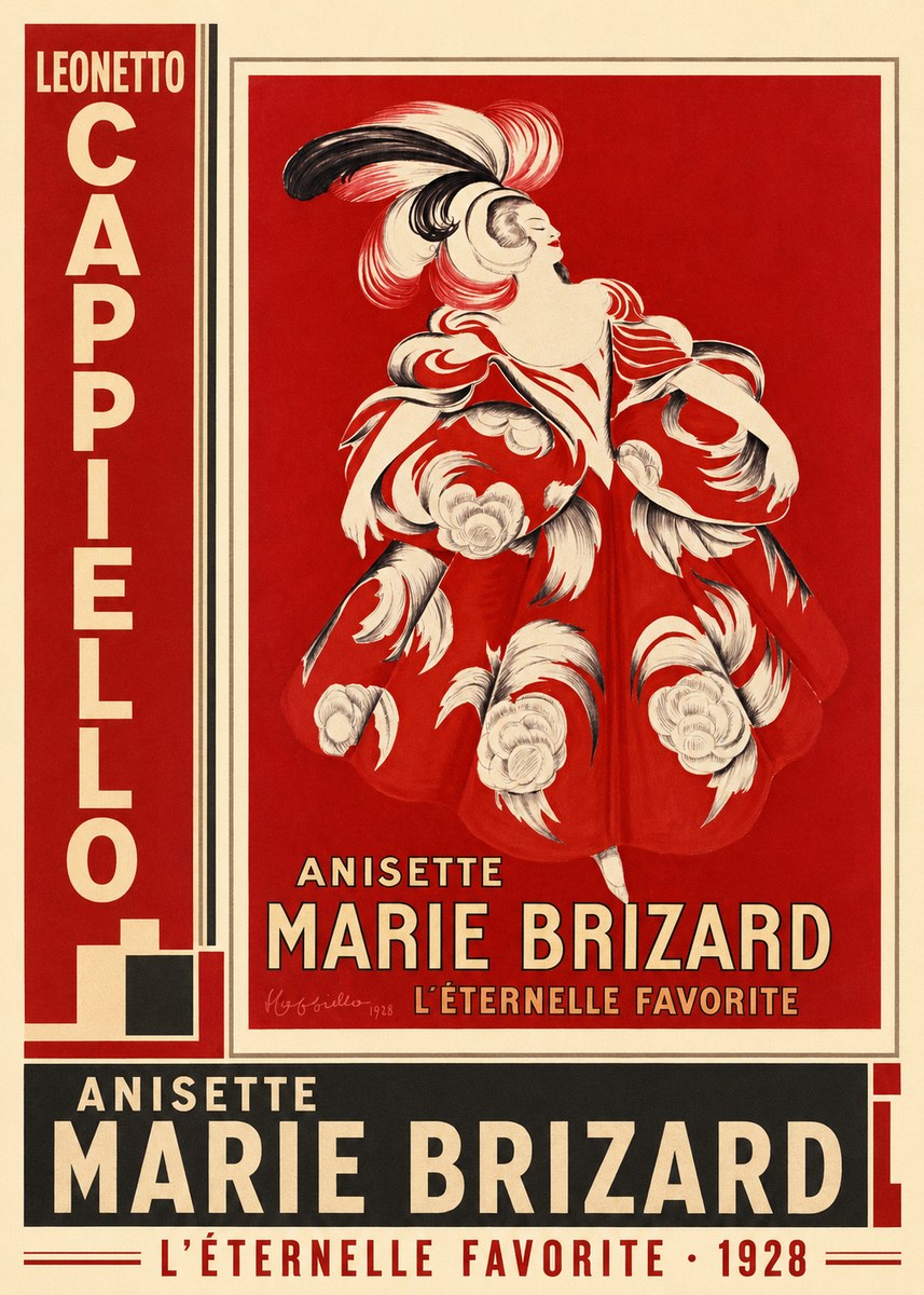 Leonetto Cappiello Anisette Marie Brizard - L'éternelle Favorite No3 - Plakát