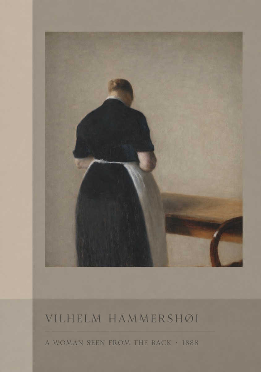 Vilhelm Hammershøi A Woman Seen from the Back No3 - Plakát