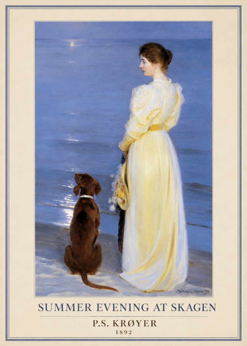 P.S. Krøyer Summer Evening at Skagen No1 - Plakát