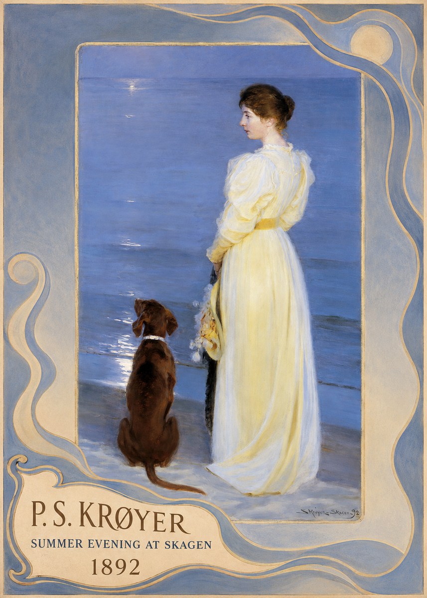 P.S. Krøyer Summer Evening at Skagen No3 - Plakát