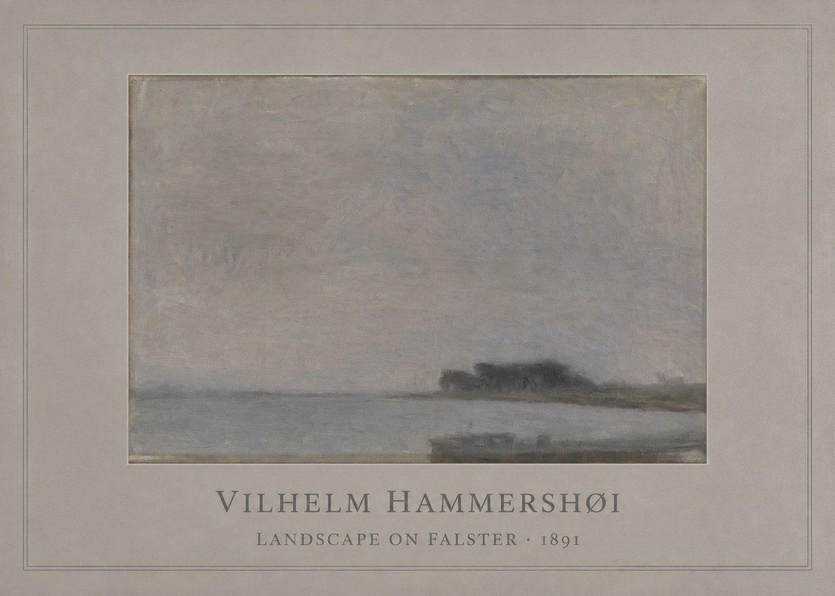 Vilhelm Hammershøi Landscape on Falster No1 - Plakát