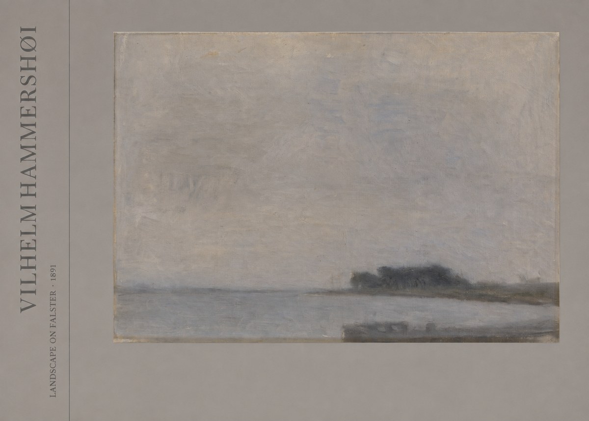 Vilhelm Hammershøi Landscape on Falster No2 - Plakát