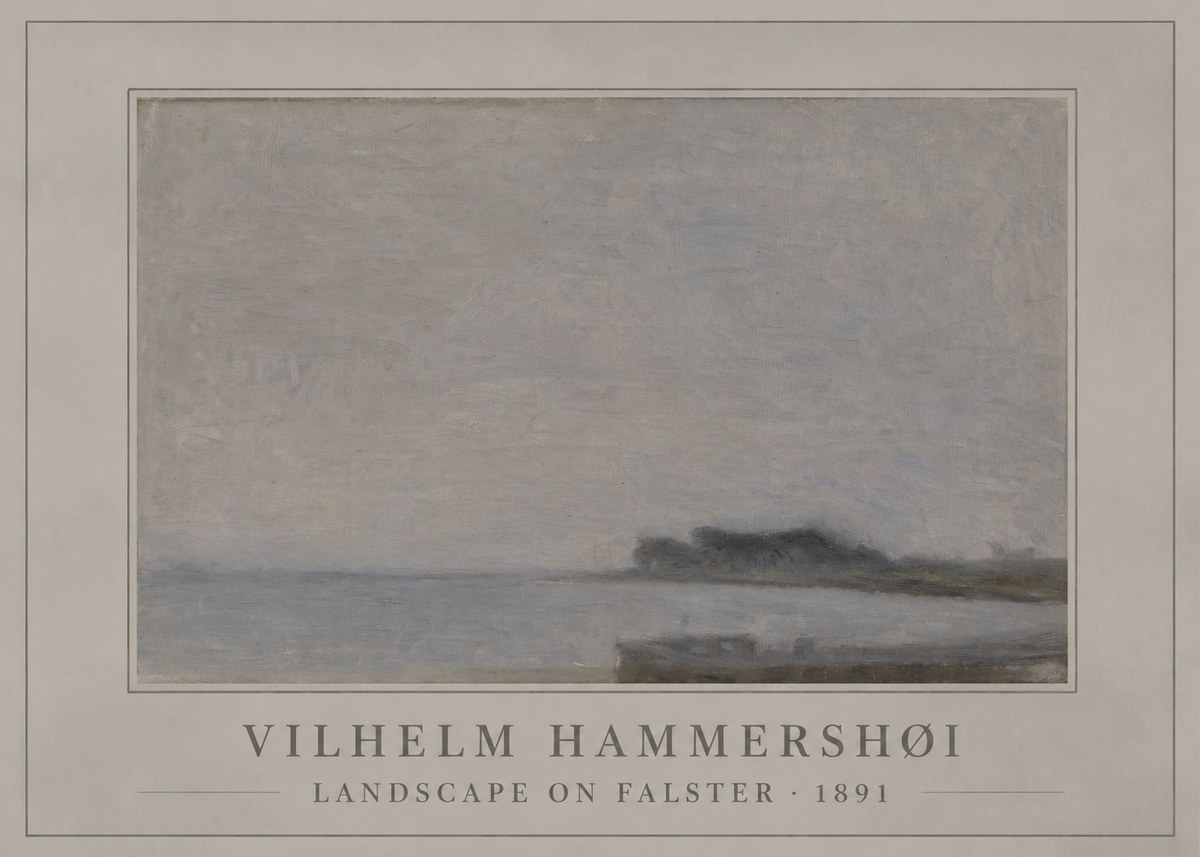 Vilhelm Hammershøi Landscape on Falster No6 - Plakát