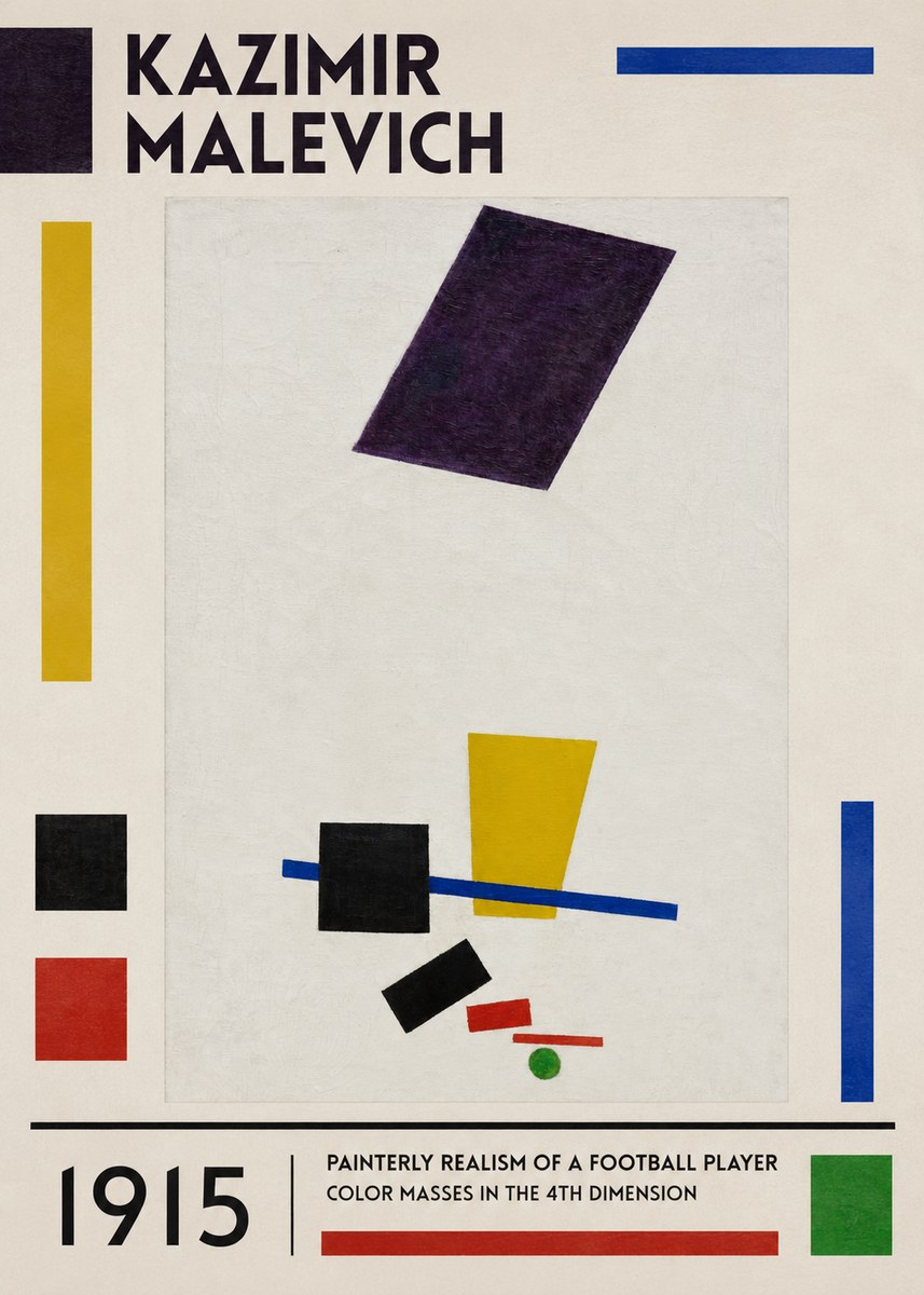 Kazimir Malevich Painterly Realism of a Football Player Color Masses in the 4Th Dimension No1 - Plakát