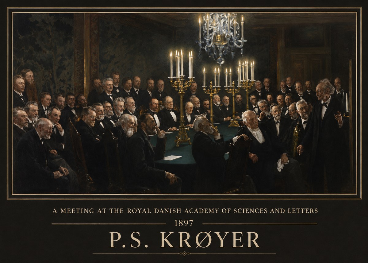 P.S. Krøyer A Meeting at the Royal Danish Academy of Sciences and Letters No1 - Plakát