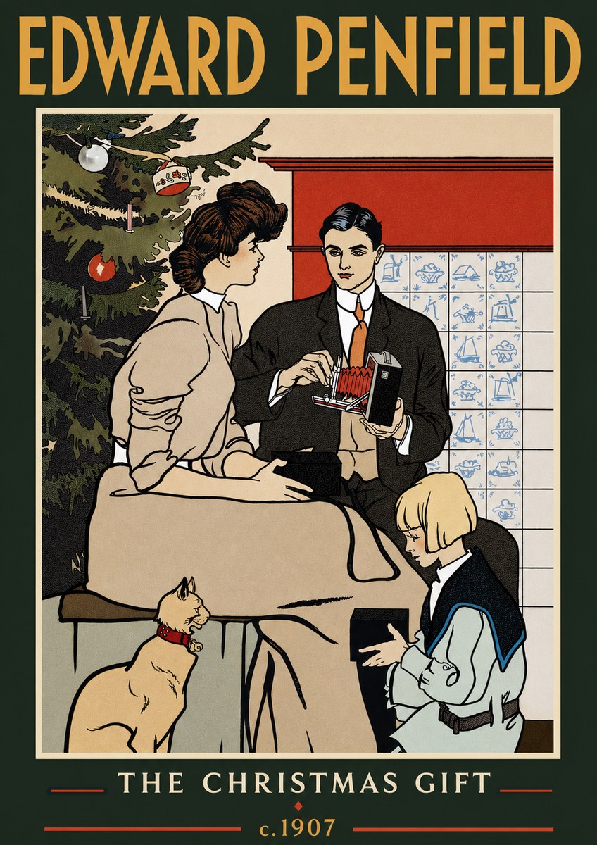 Edward Penfield The Christmas Gift No4 - Plakát