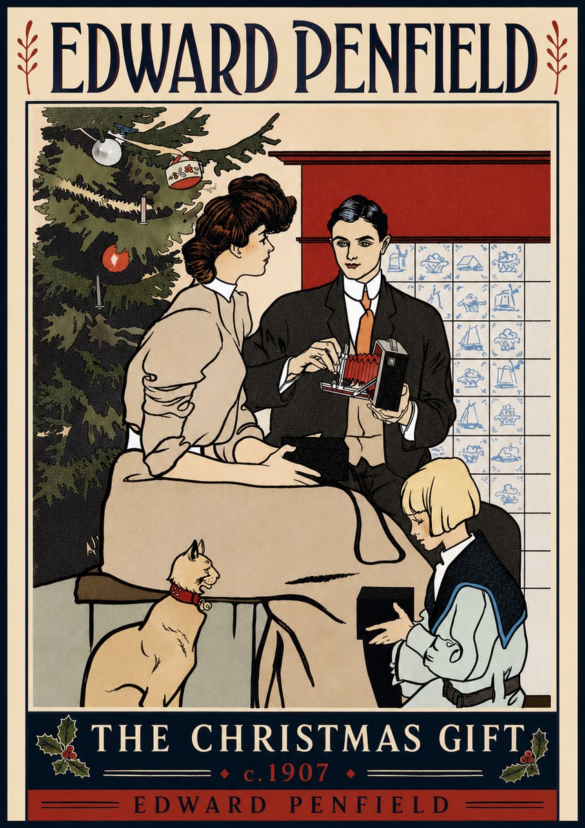 Edward Penfield The Christmas Gift No5 - Plakát