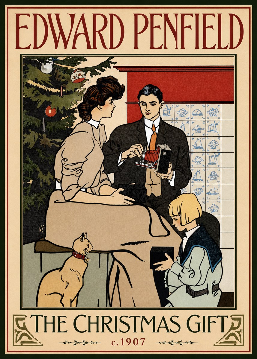 Edward Penfield The Christmas Gift No6 - Plakát