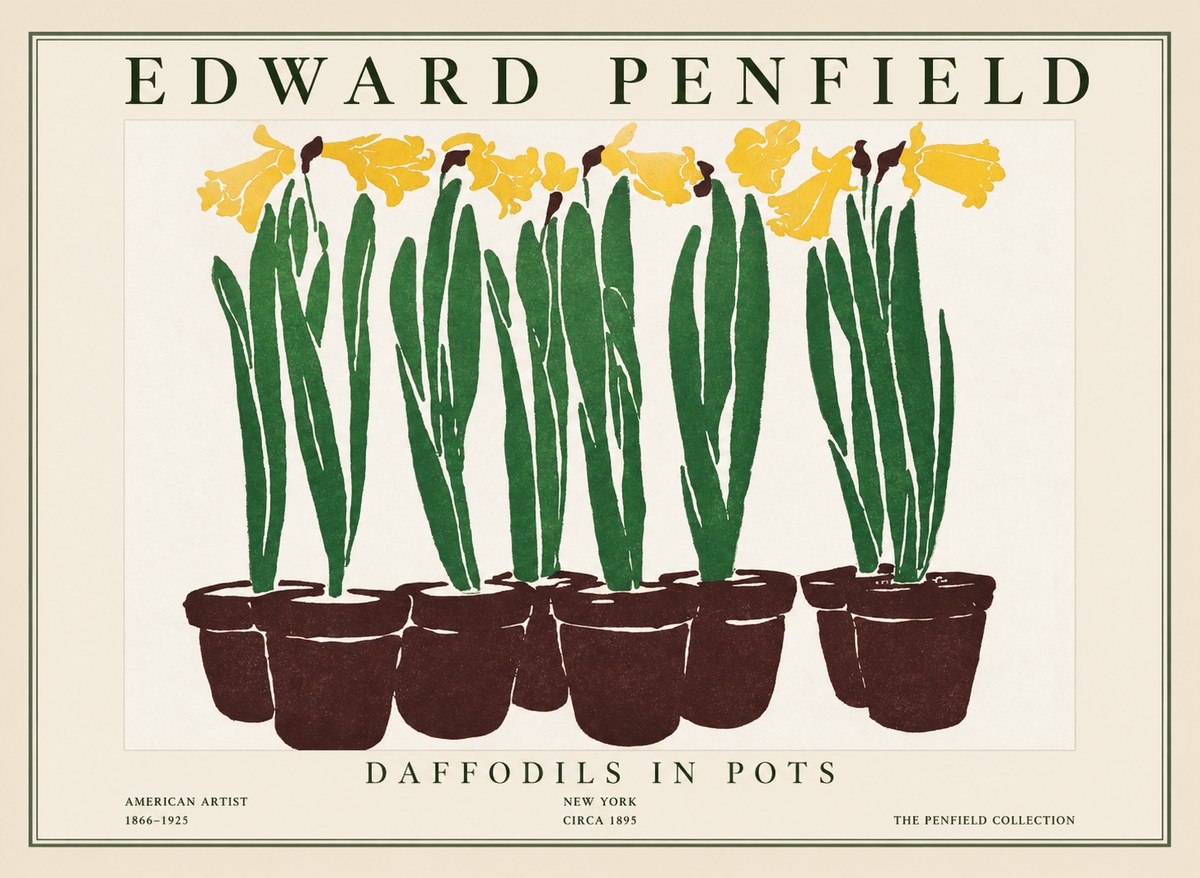 Edward Penfield Daffodils in Pots No1 - Plakát