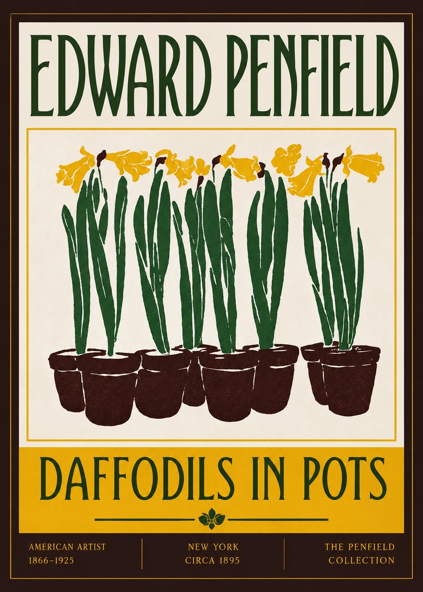 Edward Penfield Daffodils in Pots No4 - Plakát
