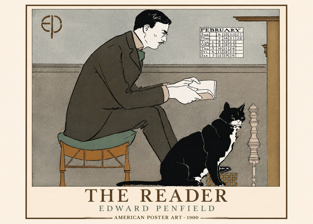 Edward Penfield The Reader I No1 - Plakát