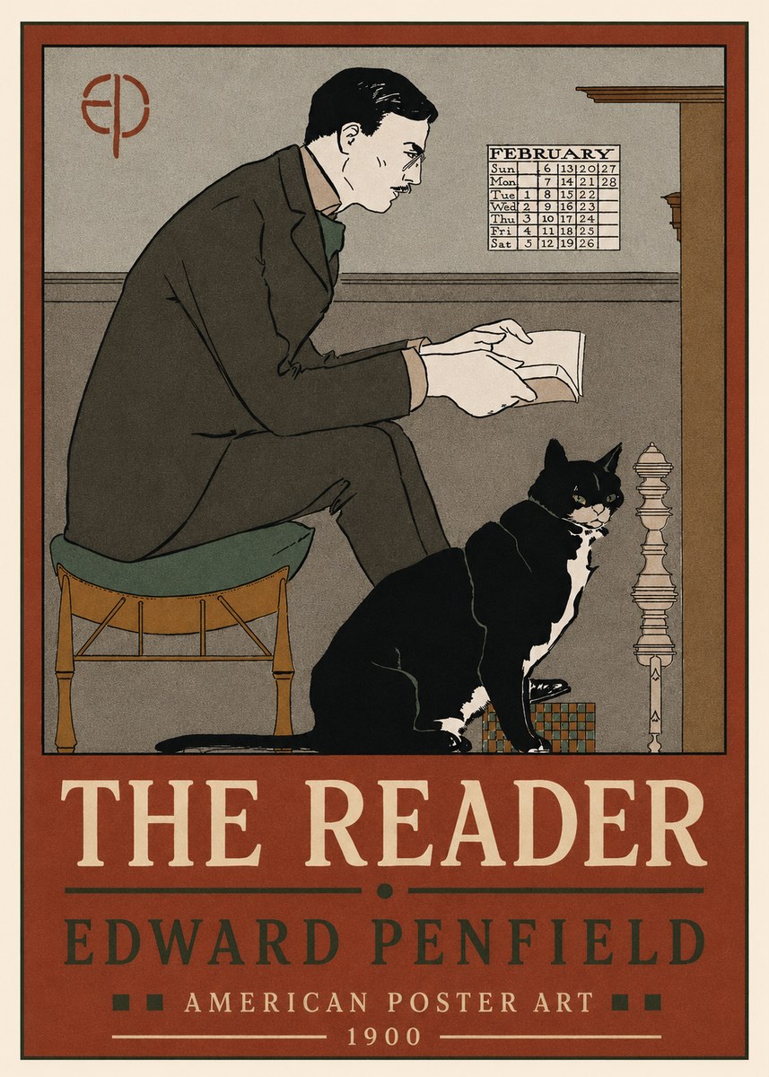 Edward Penfield The Reader I No2 - Plakát