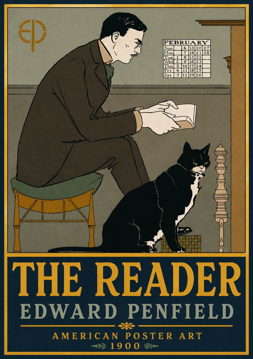 Edward Penfield The Reader I No3 - Plakát