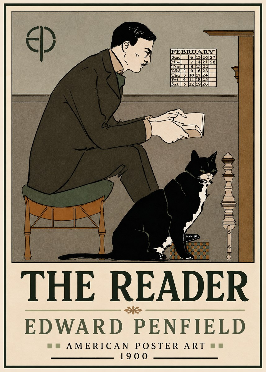 Edward Penfield The Reader I No4 - Plakát