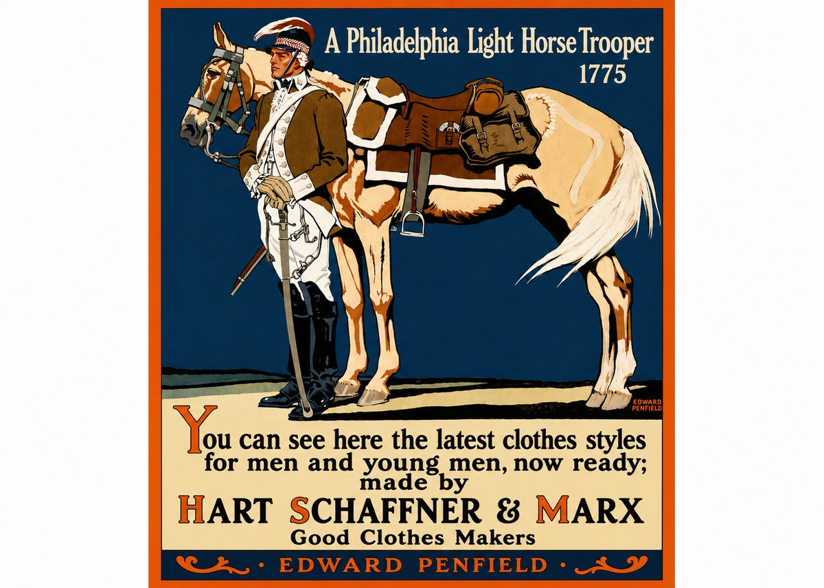Edward Penfield A Philadelphia Light Horse Trooper 1775 No2 - Plakát