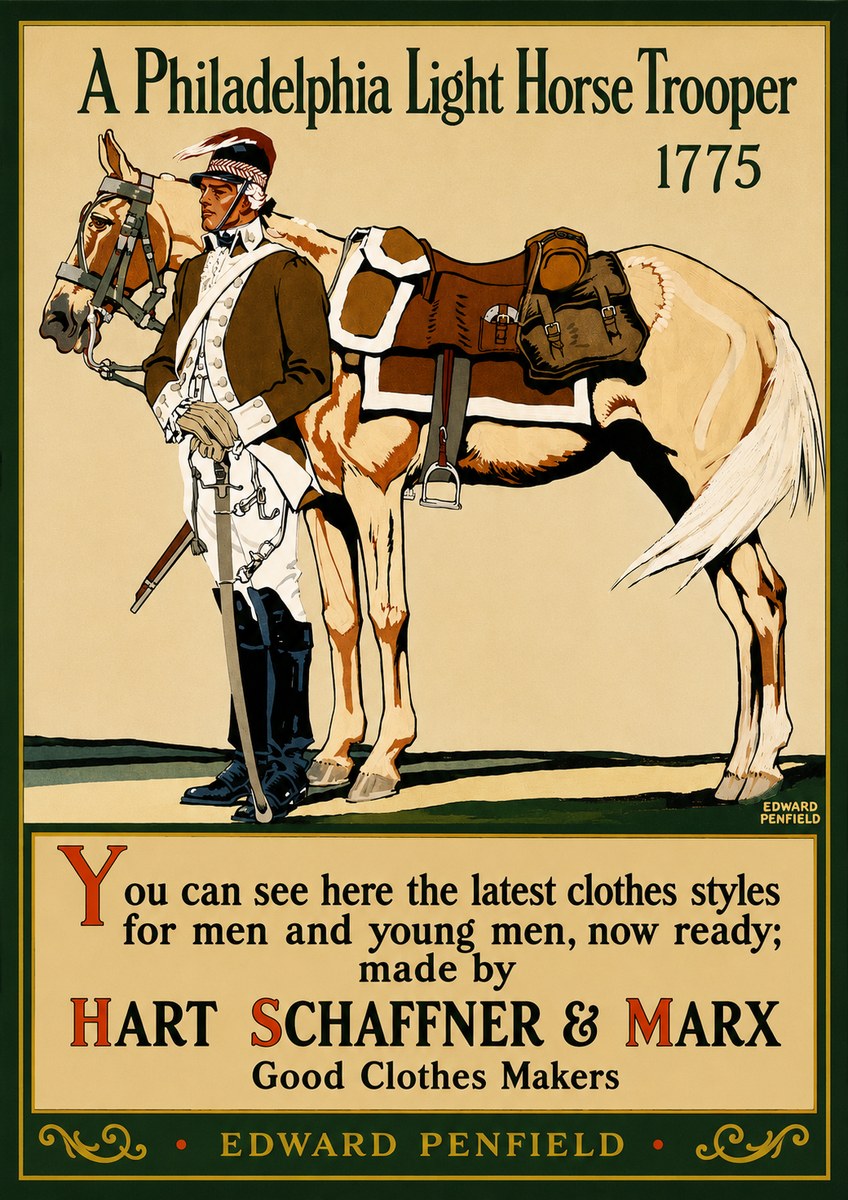Edward Penfield A Philadelphia Light Horse Trooper 1775 No3 - Plakát