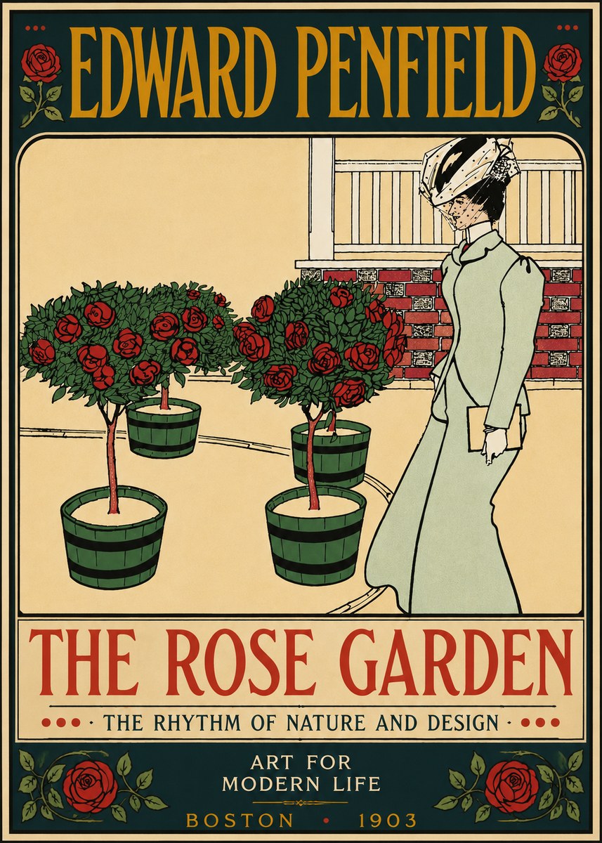 Edward Penfield The Rose Garden No6 - Plakát