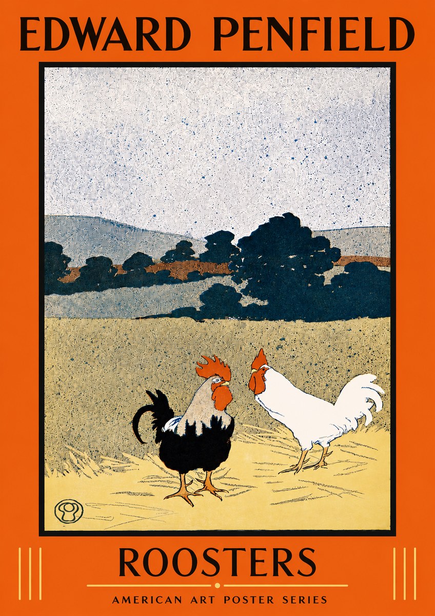 Edward Penfield Roosters No2 - Plakát