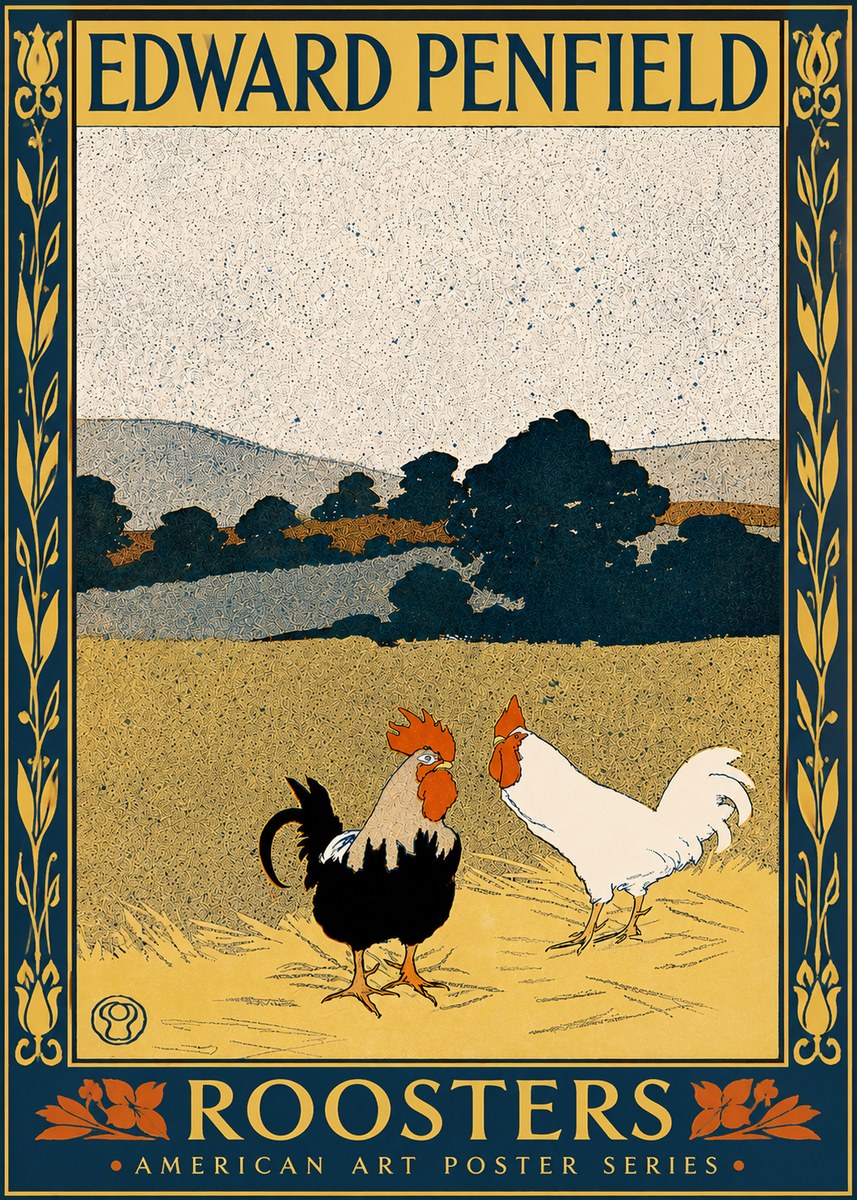 Edward Penfield Roosters No5 - Plakát