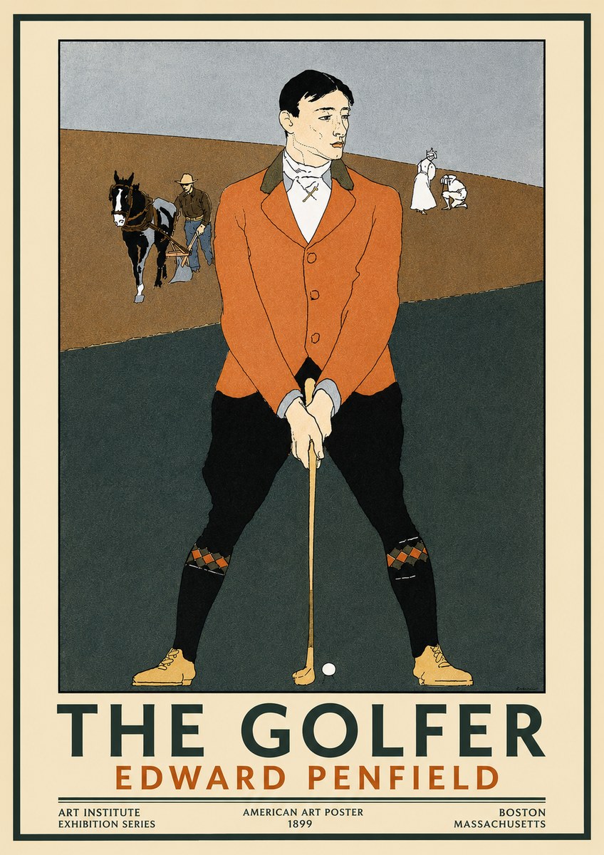 Edward Penfield The Golfer No3 - Plakát