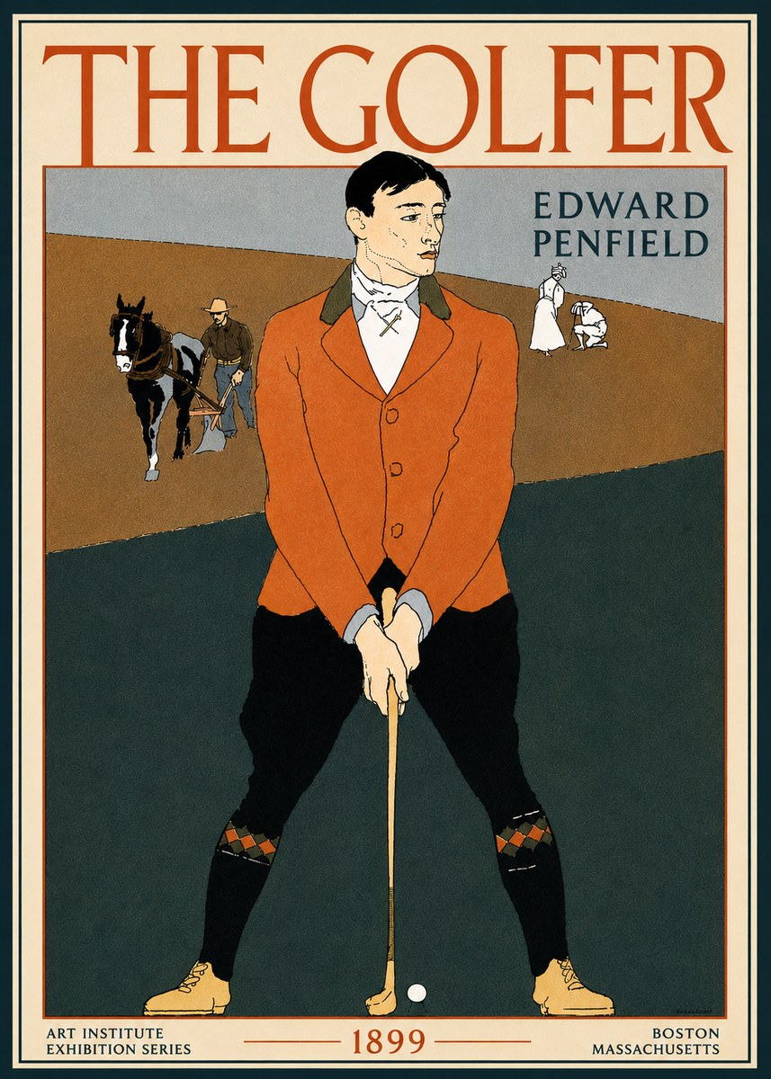 Edward Penfield The Golfer No5 - Plakát