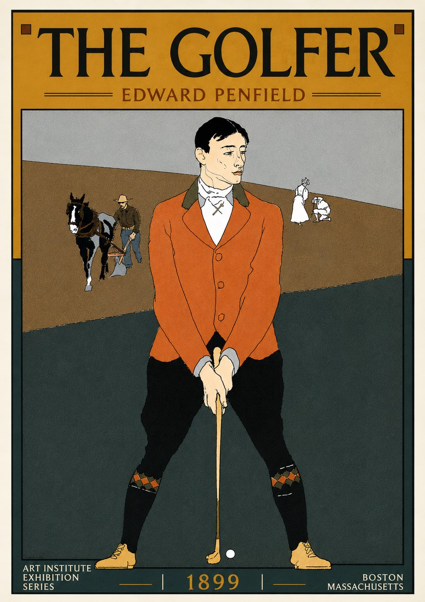 Edward Penfield The Golfer No6 - Plakát