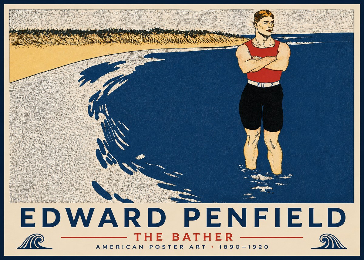 Edward Penfield The Bather No6 - Plakát
