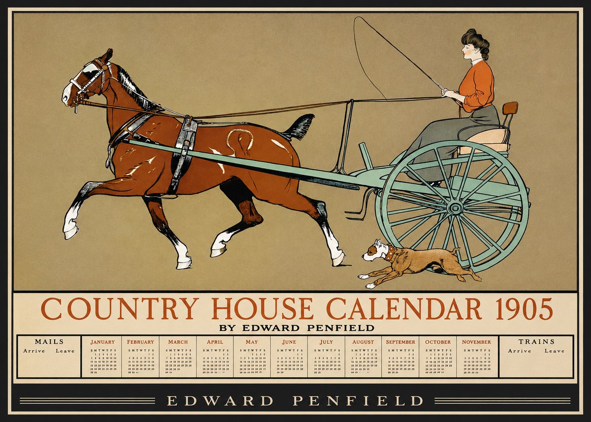 Edward Penfield Country House Calendar 1905 No1 - Plakát