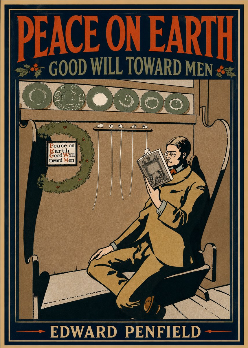 Edward Penfield Peace on Earth Good Will Toward Men No4 - Plakát