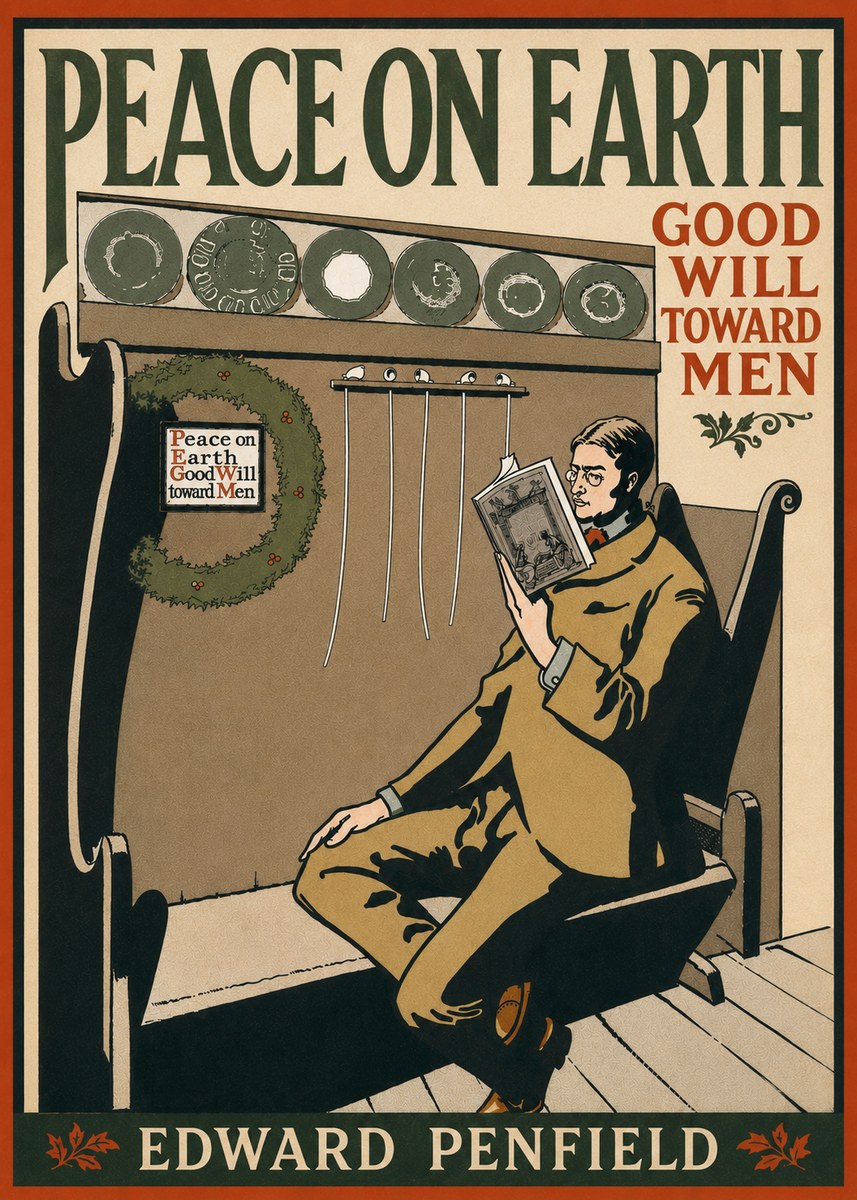 Edward Penfield Peace on Earth Good Will Toward Men No5 - Plakát