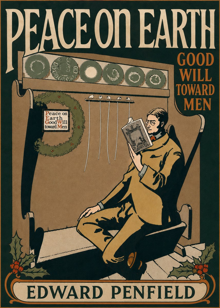 Edward Penfield Peace on Earth Good Will Toward Men No6 - Plakát