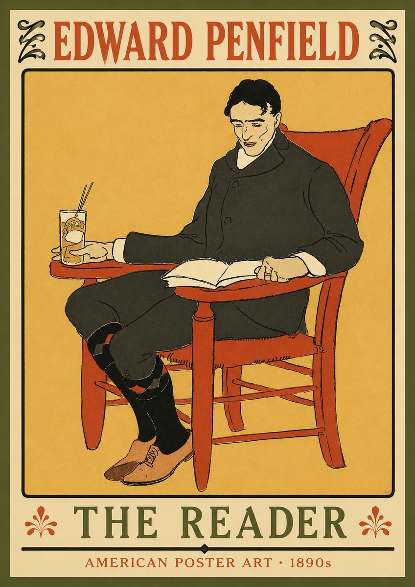 Edward Penfield The Reader II No3 - Plakát