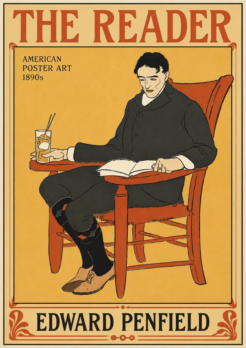 Edward Penfield The Reader II No4 - Plakát