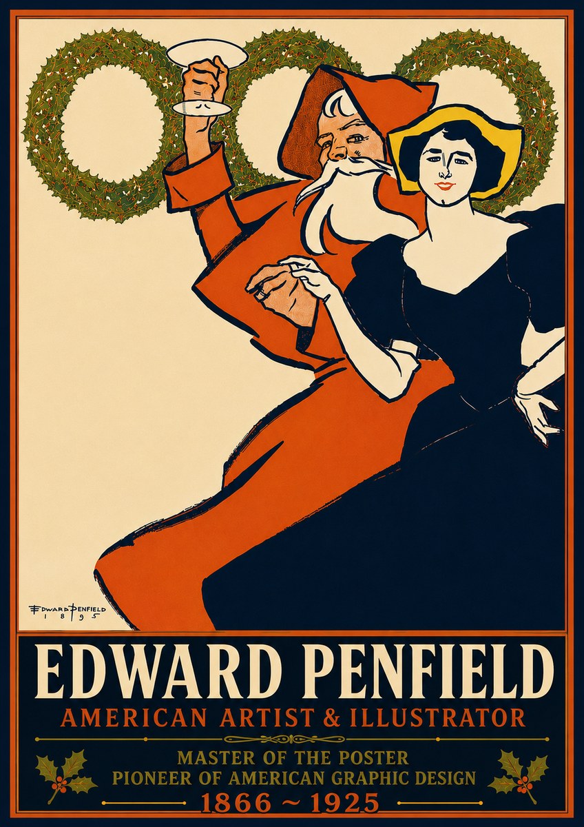 Edward Penfield Christmas. Cheer No6 - Plakát