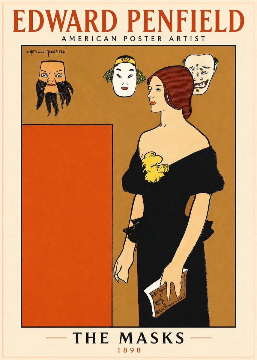 Edward Penfield The Masks No5 - Plakát