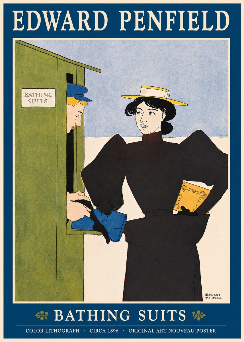 Edward Penfield Bathing Suits No1 - Plakát