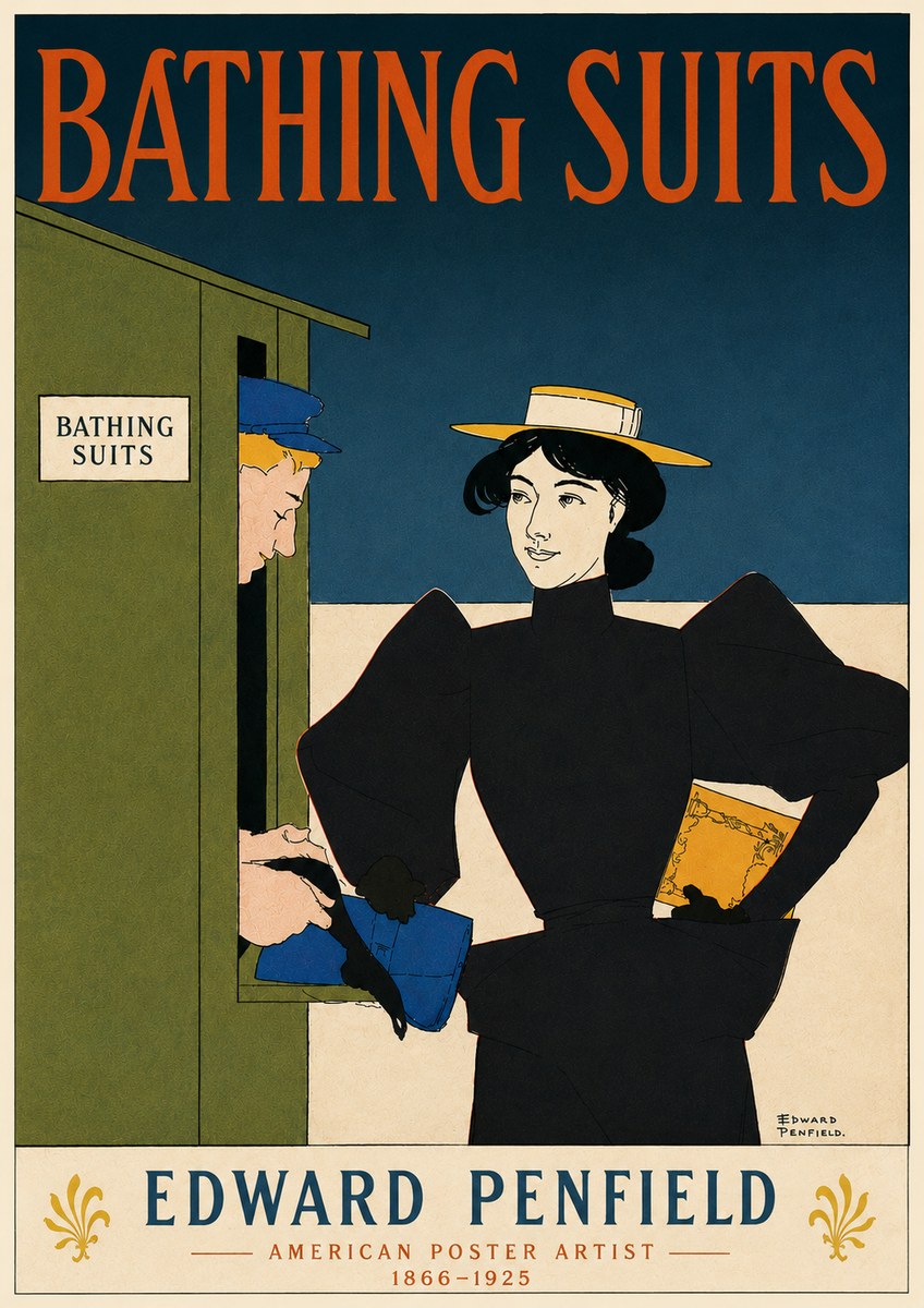 Edward Penfield Bathing Suits No4 - Plakát