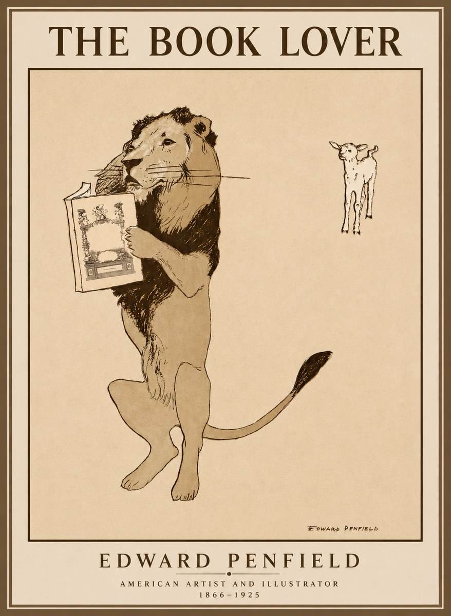 Edward Penfield The Book Lover No1 - Plakát