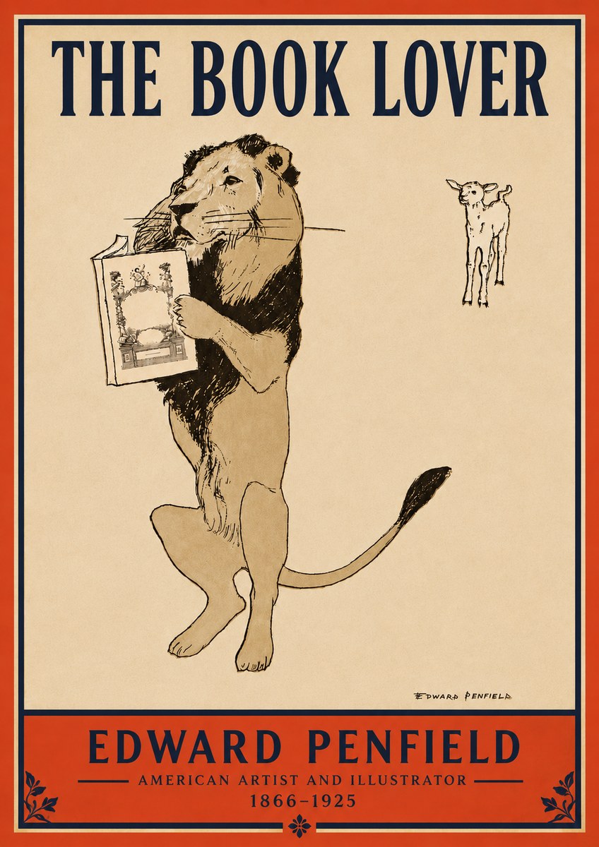 Edward Penfield The Book Lover No4 - Plakát