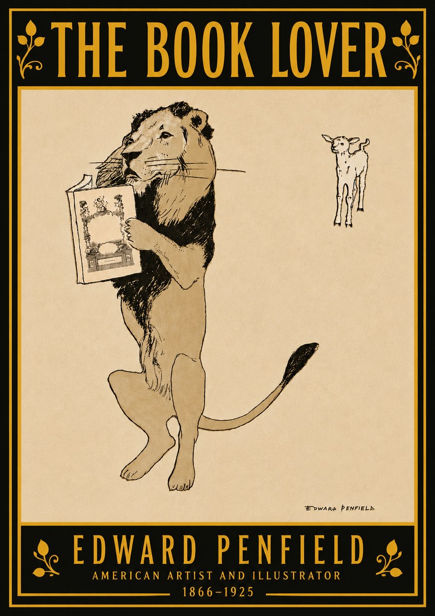 Edward Penfield The Book Lover No5 - Plakát