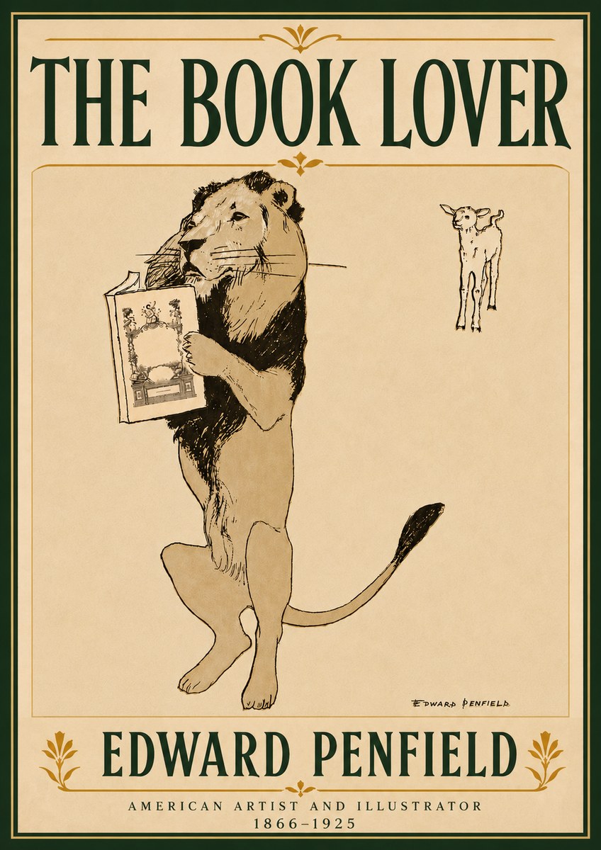 Edward Penfield The Book Lover No6 - Plakát