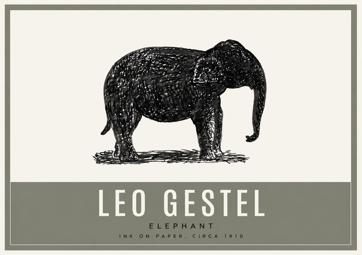 Leo Gestel Elephant No2 - Plakát
