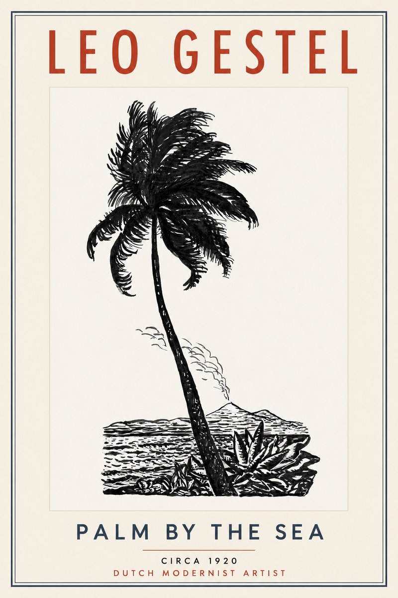 Leo Gestel Palm by the Sea No5 - Plakát
