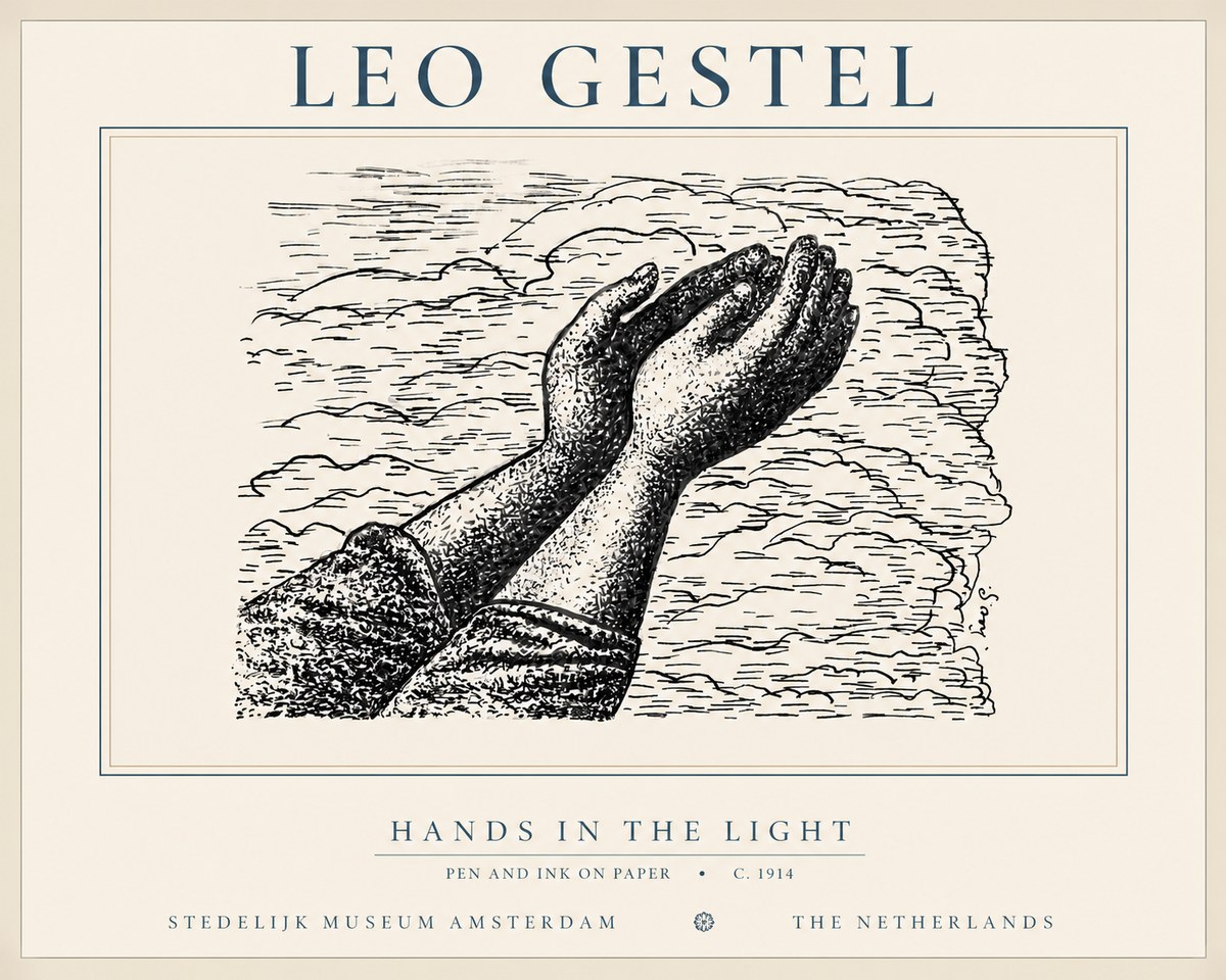 Leo Gestel Hands in the Light No3 - Plakát
