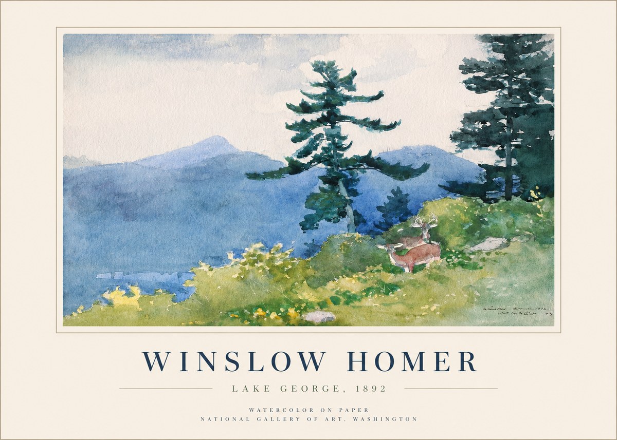 Winslow Homer Lake George, 1892 No1 - Plakát