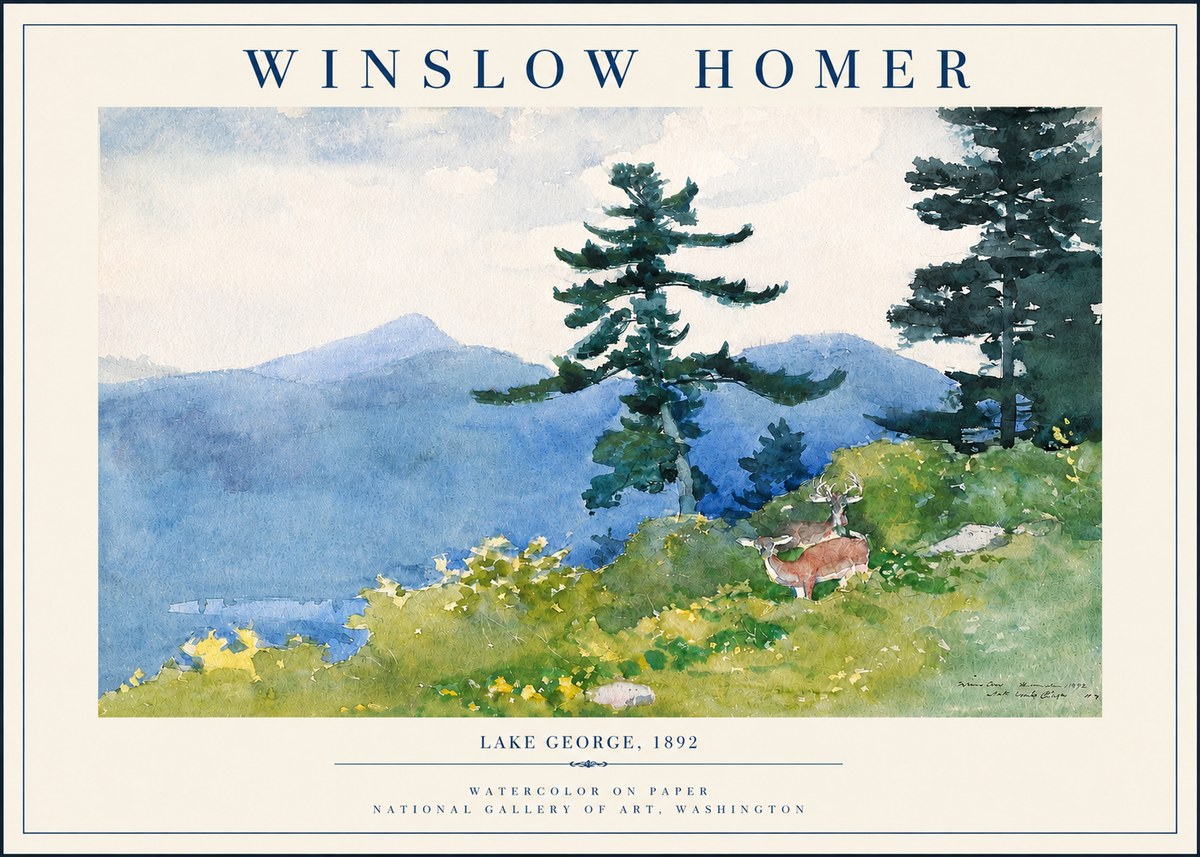 Winslow Homer Lake George, 1892 No3 - Plakát