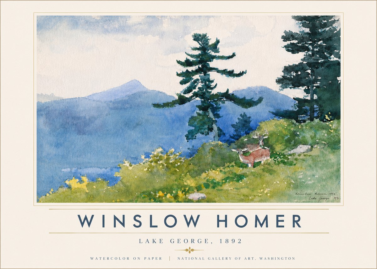 Winslow Homer Lake George, 1892 No5 - Plakát