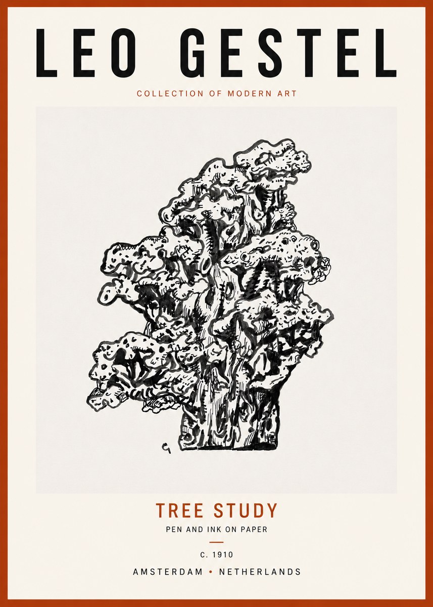 Leo Gestel Tree Study No6 - Plakát